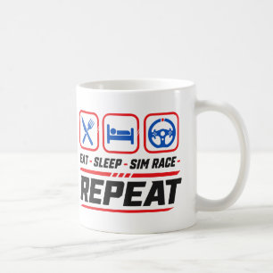 Eat sleep sim race repeat for sim racing fans coffee mug
