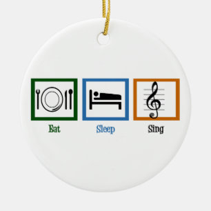 Eat Sleep Sing Ceramic Tree Decoration