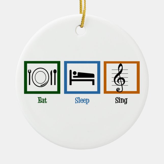 Eat Sleep Sing Ceramic Tree Decoration (Front)