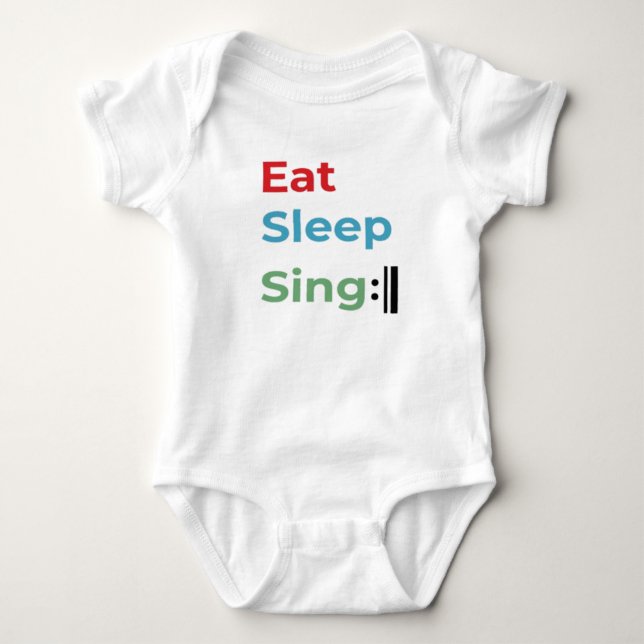 Eat Sleep Sing Repeat Music Baby Bodysuit (Front)