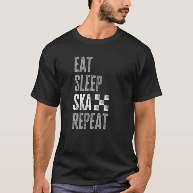 Eat Sleep Ska Repeat 2 Tone T-Shirt (Front)