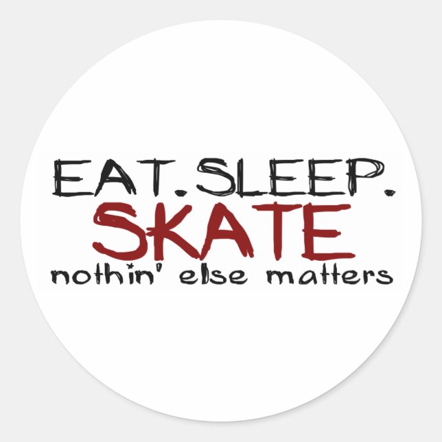 Eat Sleep Skate Classic Round Sticker (Front)