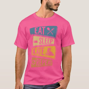 Eat Sleep Skate Repeat Girls Funny Roller Skating T-Shirt