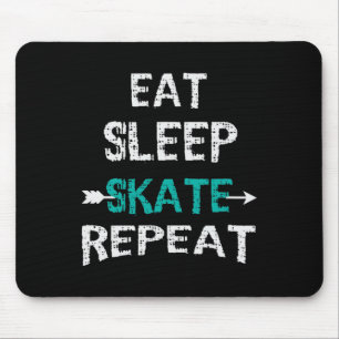 Eat Sleep Skate Repeat Ice Skating Hockey Skateboa Mouse Mat