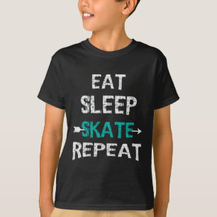 Eat Sleep Skate Repeat Ice Skating Hockey Skateboa T-Shirt