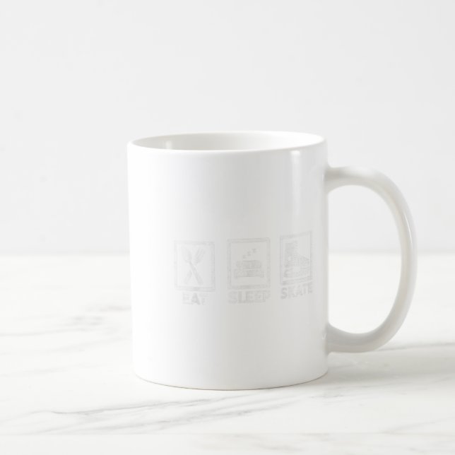 Eat Sleep Skate Repeat Ice Skating Life Minimal St Coffee Mug (Right)
