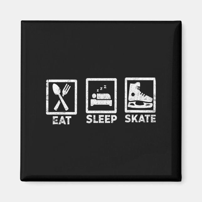 Eat Sleep Skate Repeat Ice Skating Life Minimal St Magnet (Front)