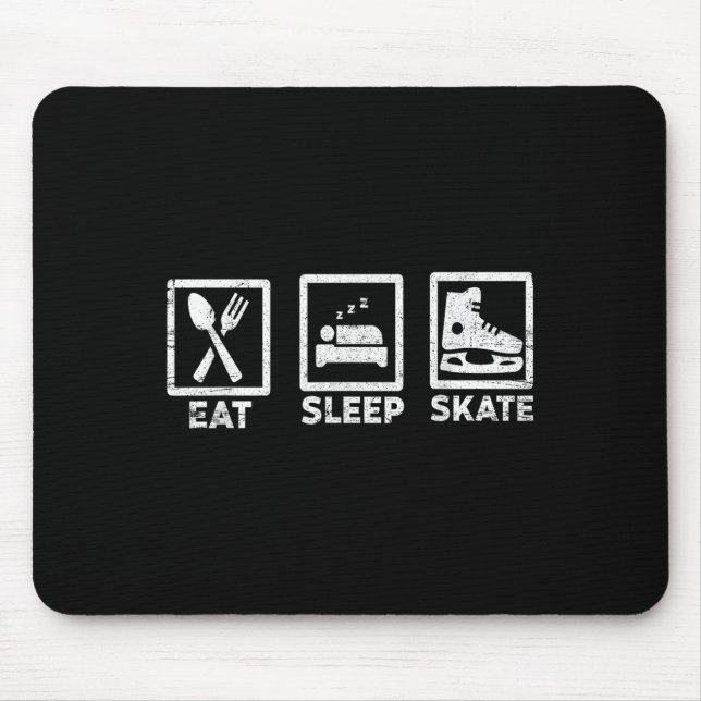 Eat Sleep Skate Repeat Ice Skating Life Minimal St Mouse Mat (Front)