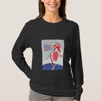 Eat Sleep Skate Repeat Leopard Typography Street S T-Shirt