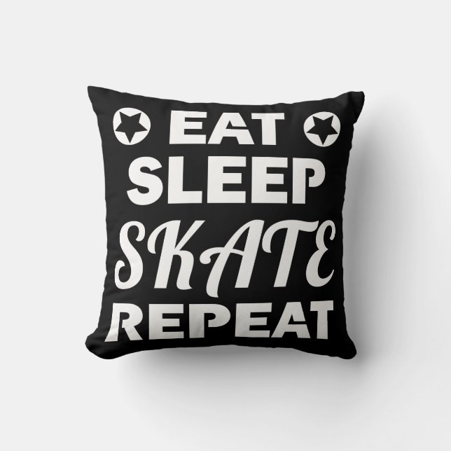 Eat Sleep Skate Repeat, Roller Derby Cushion (Front)