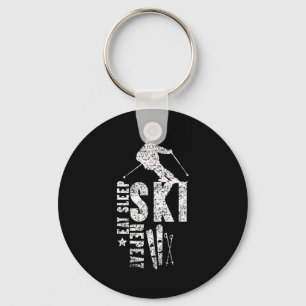 Eat sleep ski repeat key ring