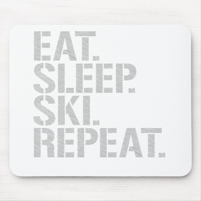 Eat Sleep Ski Repeat Mouse Mat (Front)