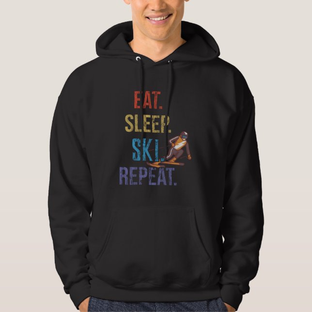Eat Sleep Ski Repeat Ski Hoodie (Front)