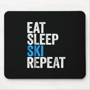 Eat Sleep Ski Repeat Skiing Gift Mouse Mat