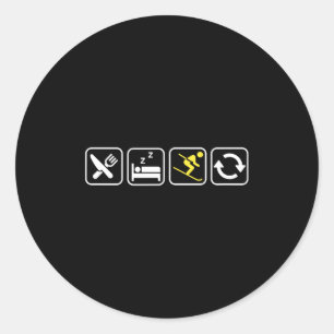 Eat Sleep Ski Repeat _ Skiing Lovers _ Skiers _ Wi Classic Round Sticker