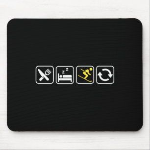 Eat Sleep Ski Repeat _ Skiing Lovers _ Skiers _ Wi Mouse Mat
