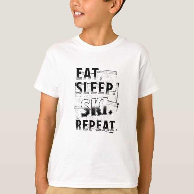 Eat Sleep Ski Repeat T-Shirt (Front)