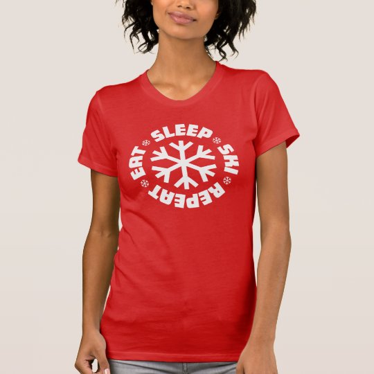 Eat Sleep Ski Repeat (white graphic) T-Shirt