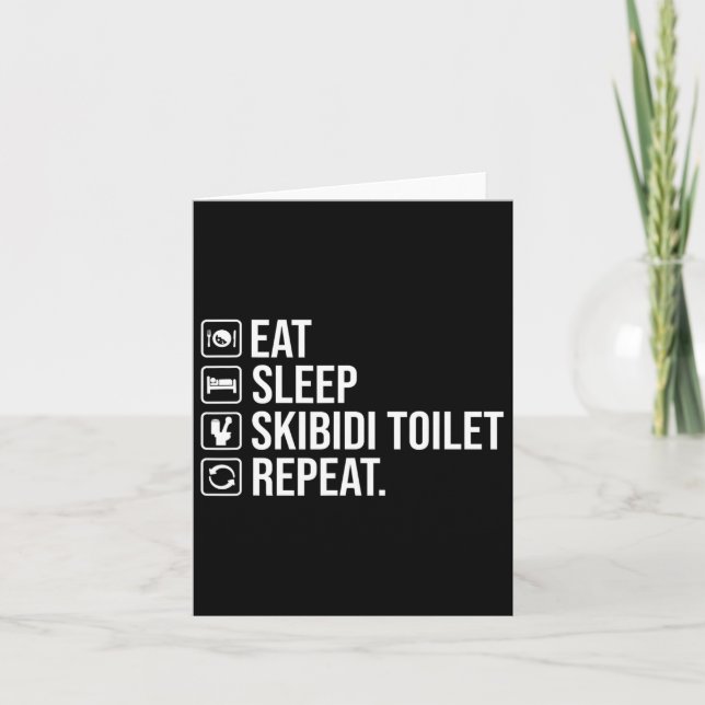 Eat Sleep Skibidi Toilet Repeat Funny Skibidi Toil Card (Front)