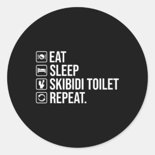 Eat Sleep Skibidi Toilet Repeat Funny Skibidi Toil Classic Round Sticker