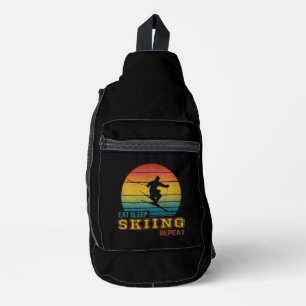 Eat Sleep Skiing Repeat Sling Bag