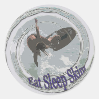 Eat,Sleep,Skim Classic Round Sticker