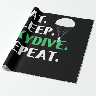 Eat Sleep Skydive Repeat Skydiving Wrapping Paper