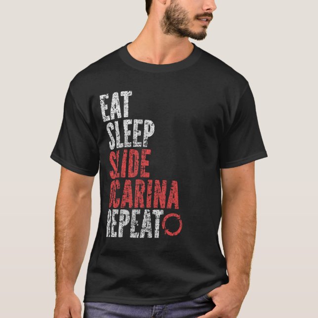 Eat Sleep Slide ocarina Repeat T-Shirt (Front)