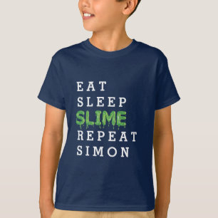 eat, sleep, slime, repeat gooey t-shirt