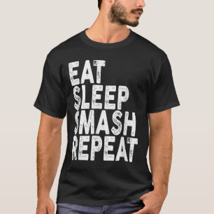 Eat Sleep Smash Repeat _ Badminton Tee