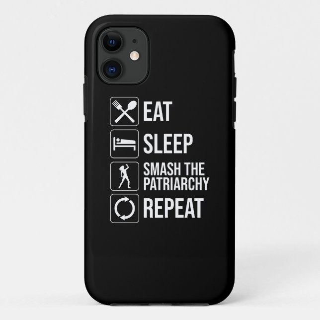 Eat. Sleep. Smash The Patriarchy. Repeat Case-Mate iPhone Case (Back)