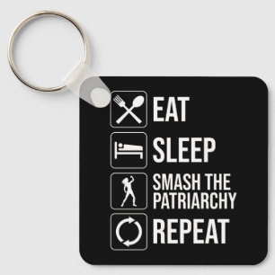 Eat. Sleep. Smash The Patriarchy. Repeat Key Ring