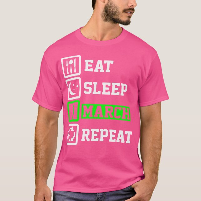 Eat Sleep Snare Drum Repeat Funny Snare Drum T-Shirt (Front)