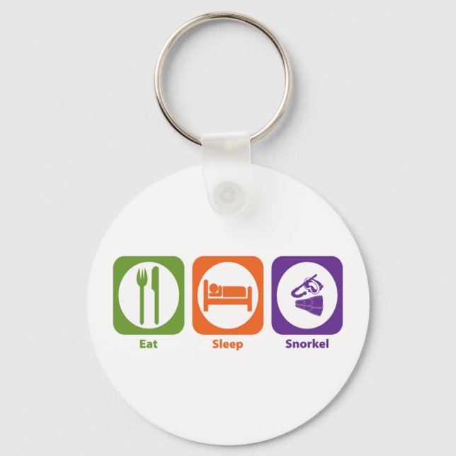 Eat Sleep Snorkel Key Ring (Front)