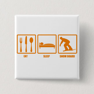 Eat Sleep Snow Board 15 Cm Square Badge