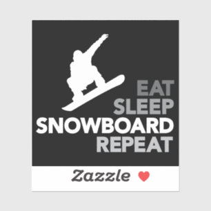 Eat Sleep Snowboard Quote Custom-Cut Vinyl Sticker