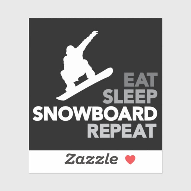 Eat Sleep Snowboard Quote Custom-Cut Vinyl Sticker (Sheet)