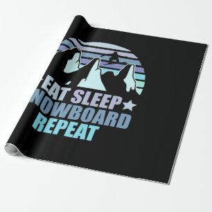 Eat Sleep Snowboard Repeat Wrapping Paper