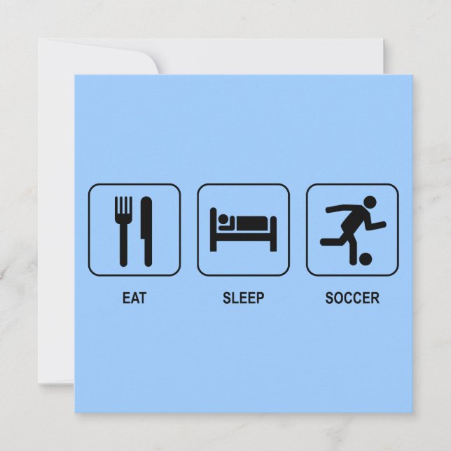 Eat Sleep Soccer Invitation (Front)