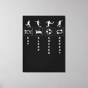 Eat Sleep Soccer Repeat Canvas Print