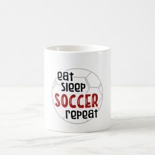 Eat sleep soccer repeat coffee mug
