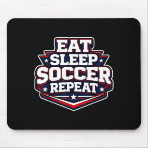 Eat Sleep Soccer Repeat Funny Football Player Coac Mouse Mat