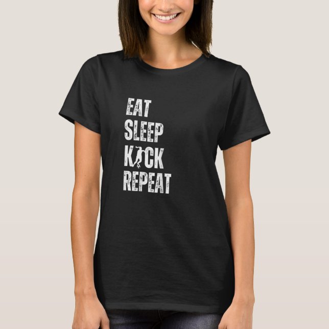 Eat Sleep Soccer Repeat Girls Soccer Player T-Shirt (Front)