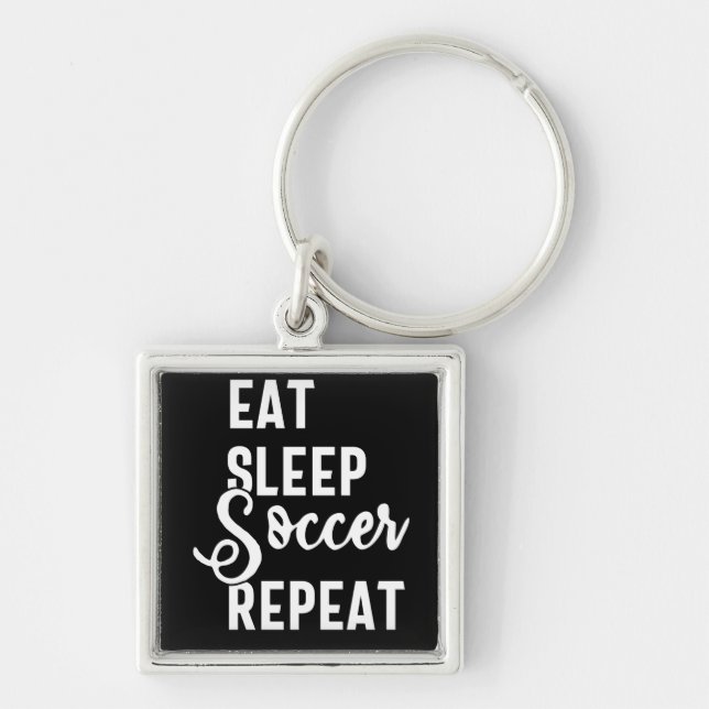 eat sleep soccer repeat key ring (Front)