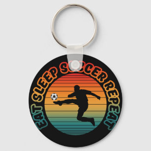 eat sleep soccer repeat key ring