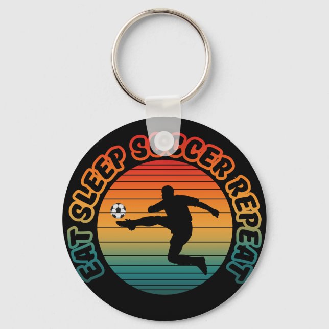 eat sleep soccer repeat  key ring (Front)