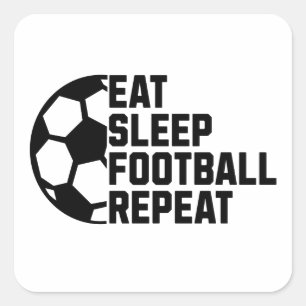 Eat Sleep Soccer Repeat – Minimal Sports Square Sticker