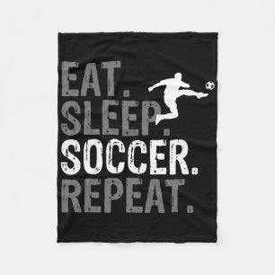 Eat Sleep Soccer Repeat - Soccer Graphic Fleece Blanket