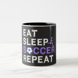 Eat+Sleep+soccer+Repeat Two-Tone Coffee Mug