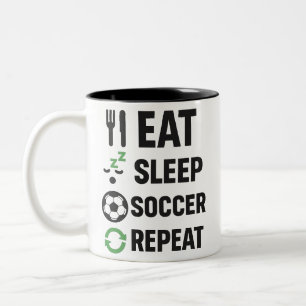 Eat Sleep Soccer Repeat Two-Tone Coffee Mug